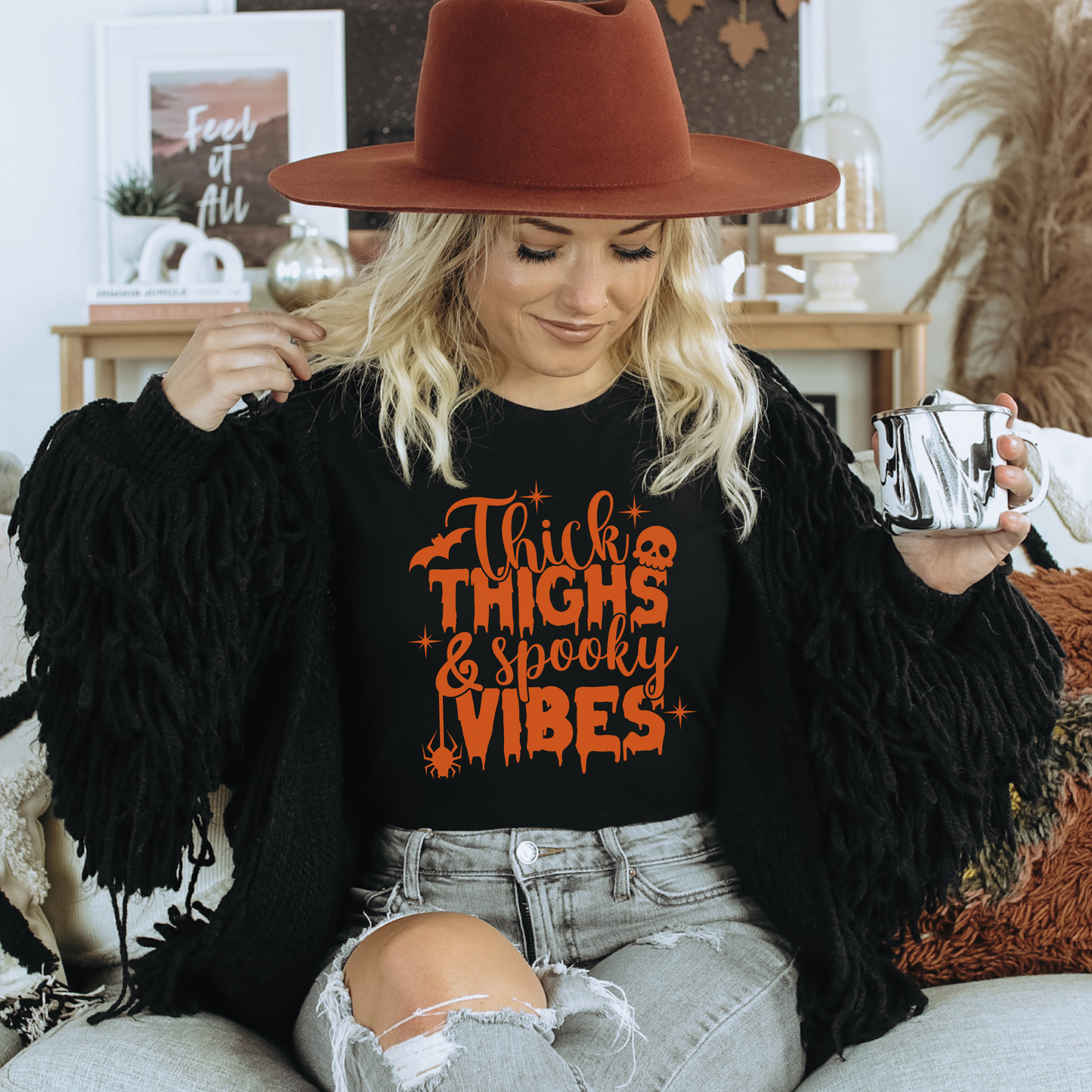 Thick Thighs and Spooky Vibes T-shirt