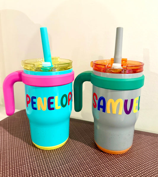 Kids Personalized 14oz Tumbler With Handle/Lid and Straw