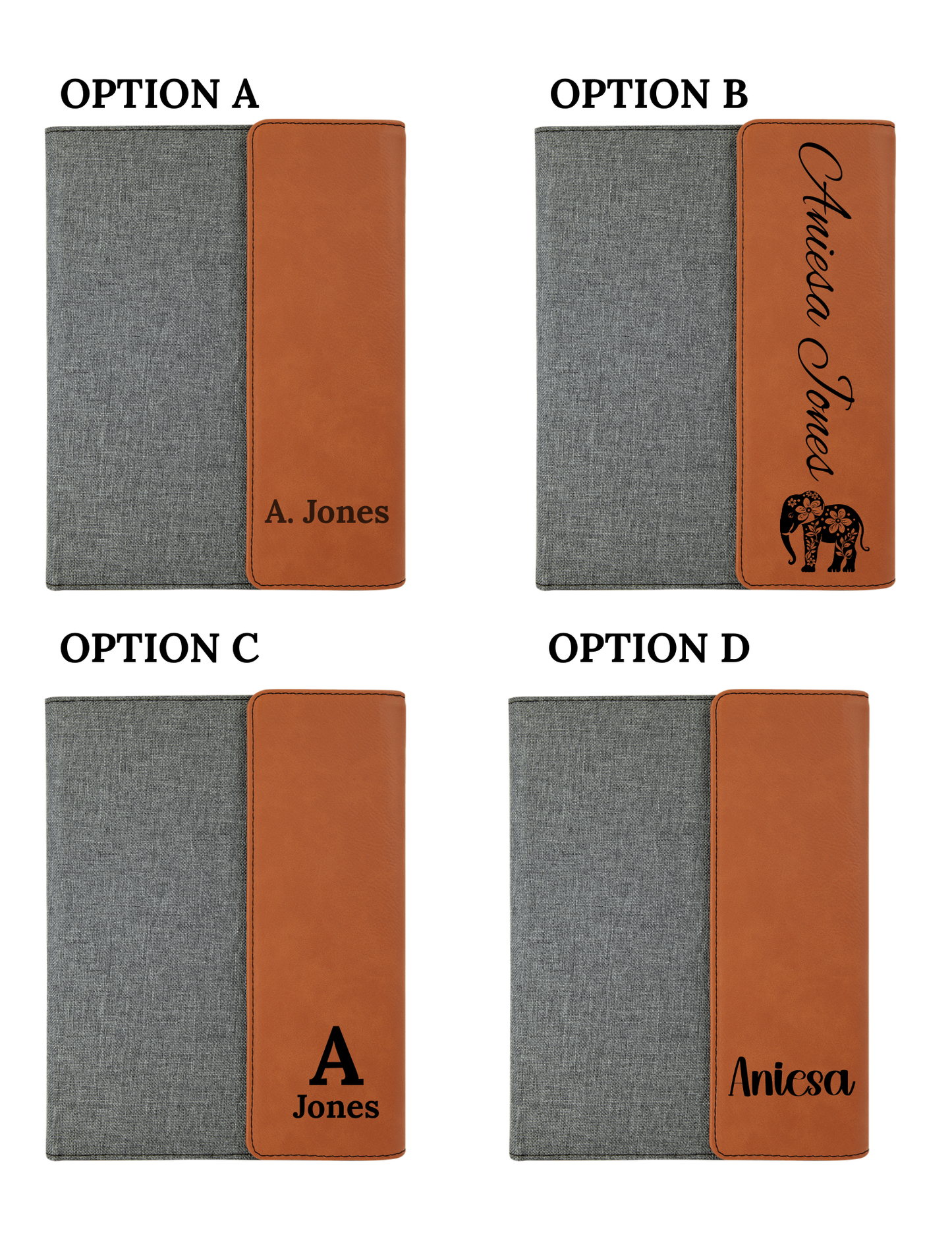 Personalized Leather Portfolio with Notepad