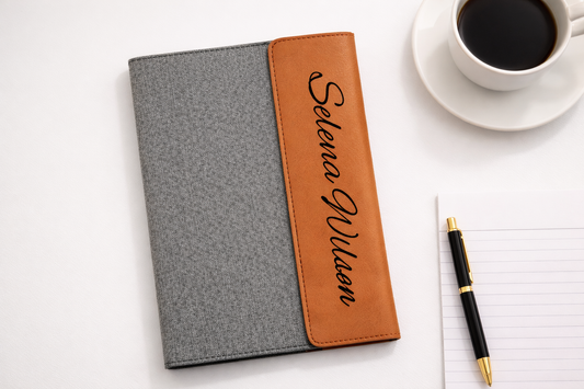 Personalized Leather Portfolio with Notepad