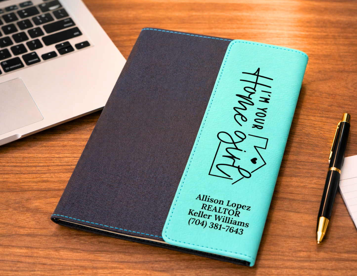 Personalized Leather Portfolio with Notepad