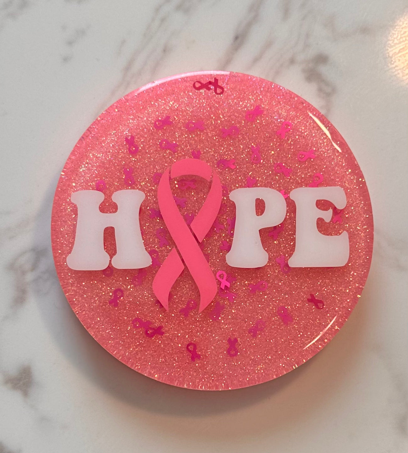 *HOPE* Breast Cancer Awareness Coaster