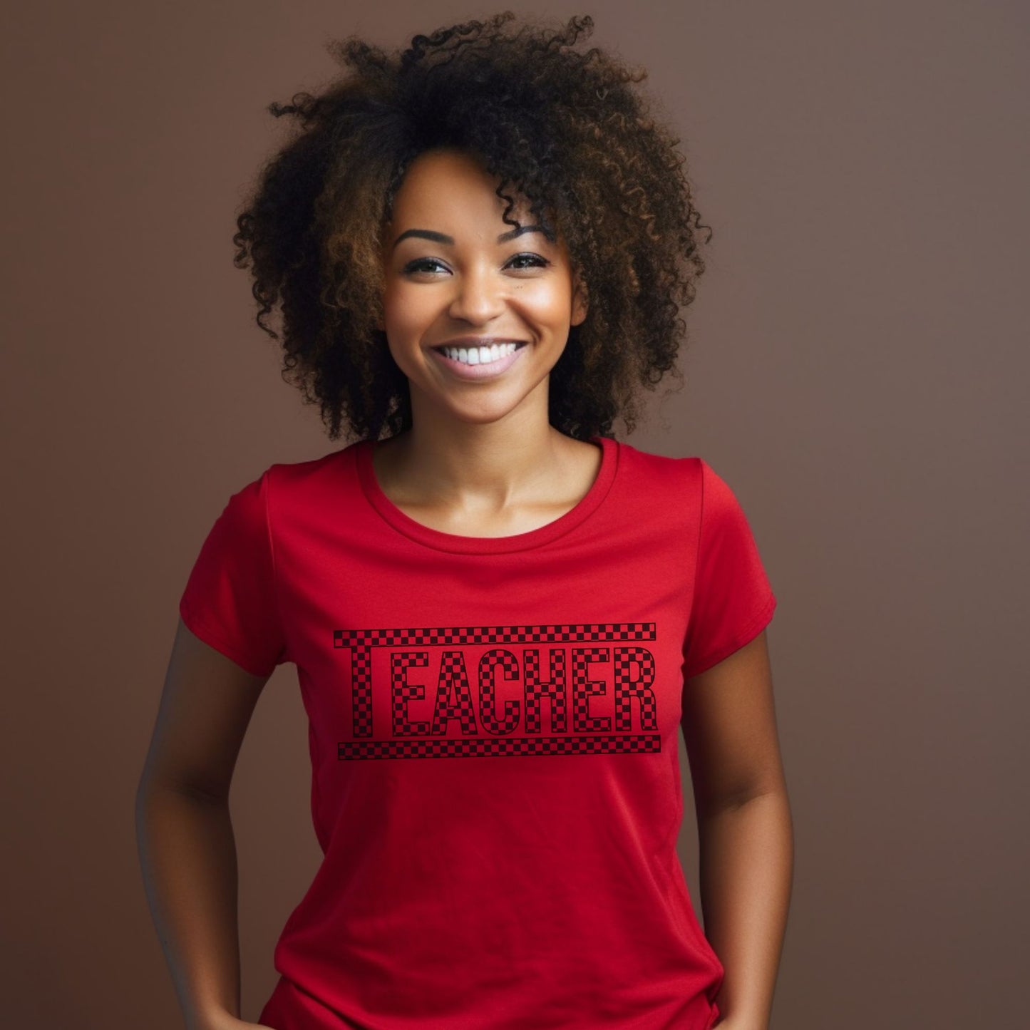 Checkered Teacher T-shirt