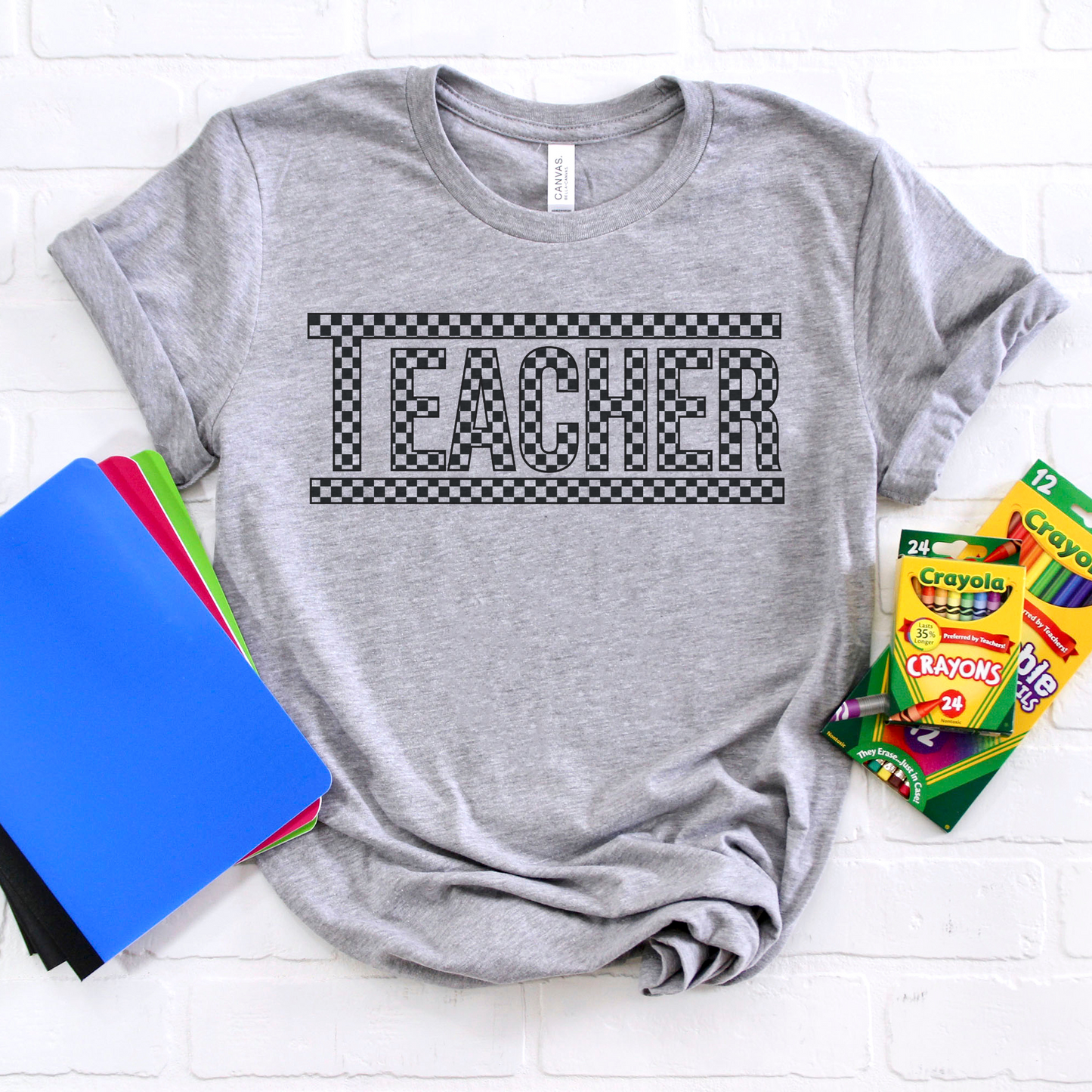 Checkered Teacher T-shirt