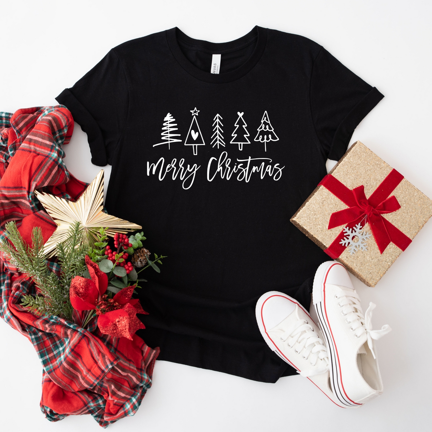 Merry Christmas Doodle Trees T-shirt